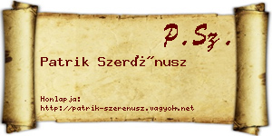 Patrik Szerénusz névjegykártya